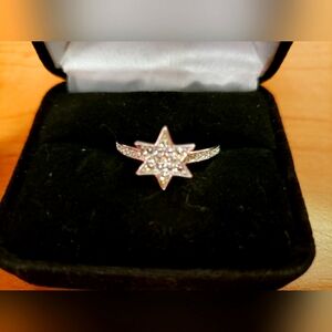 Swarovski Crystal Sterling Silver Ring Size 8